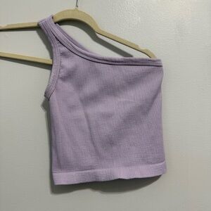 Nikibiki Lavender Purple Ribbed One Shoulder Seamless Tank OS